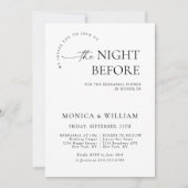 エレガント ミニマル カリグラフィー リハーサル ディナー 招待状 (正面)