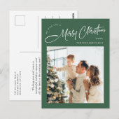 エレガント ミニマル クリスマス フォト グリーティング ポストカード (正面/裏面)