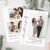エレガント ミニマル クリスマス ホリデー パーティー 3 フォト 招待状