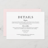 エレガント ミニマル シンプル ウェディング 詳細 招待状 (正面/裏面)