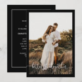 エレガント ミニマル シンプル フォトエンゲージメントパーティー 招待状 (正面/裏面)