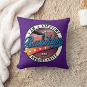 エレガント ミニマル シンプル ブルックリン ロゴ デザイン クッション (ブランケット)