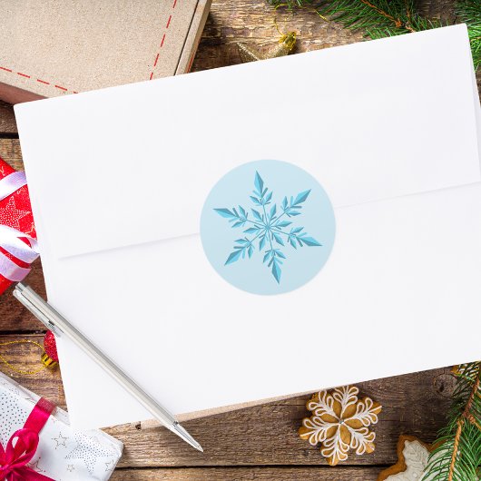 エレガント ミニマル シンプル モダン クリスマス スノーフレーク ラウンドシール