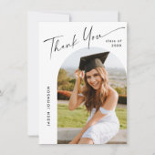 エレガント ミニマル シンプル 卒業式 4 枚の写真 サンキューカード (正面)