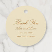 エレガント ミニマル スクリプト モダン サンクス ウェディング フェイバータグ (裏面)
