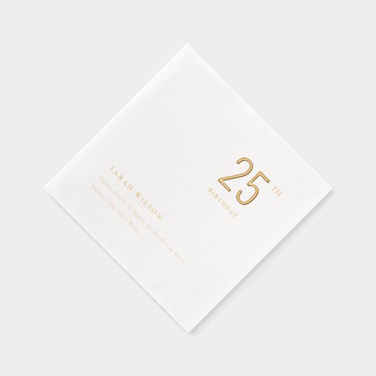 エレガント ミニマル タイポグラフィー オーダーメイド 誕生日 箔ナプキン (右)