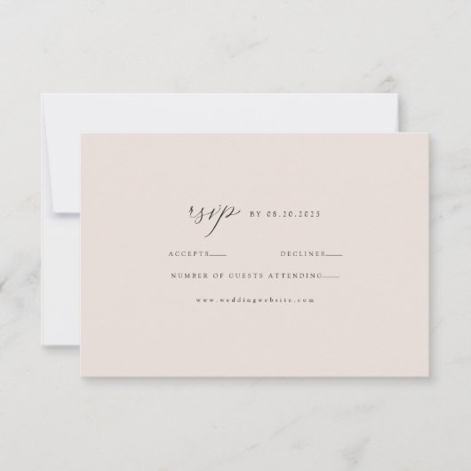 エレガント ミニマル タウペ モダン 出欠カード (正面)