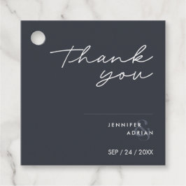 エレガント ミニマル タコの墨 モダン ウェディング フェイバータグ