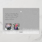 エレガント ミニマル ツー フォト ローズ ゴールド クリスマス 箔シーズンカード (裏面)