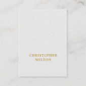 エレガント ミニマル テクスチャ 白 茶色 コンサルタント 名刺 (正面)