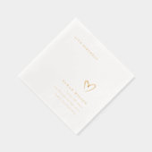 エレガント ミニマル トポグラフィー ハート バースデー 箔ナプキン (右)
