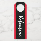 エレガント ミニマル バレンタインデー 赤 黒 ボトルネックタグ (正面)