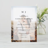 エレガント ミニマル フォトイニシャル モノグラム ウェディング 招待状 (スタンド正面)