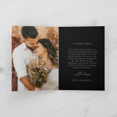 エレガント ミニマル フォト ウェディング サンクス カード (内部)