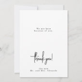 エレガント ミニマル フォト ウェディング サンクス カード (裏面)