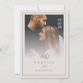 エレガント ミニマル フォト ウェディング モダン インビテーション