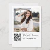 エレガント ミニマル フォト 卒業パーティー QRコード 招待状 (裏面)