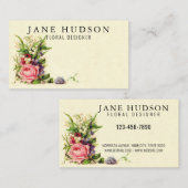 エレガント ミニマル フラワー ビジネス カード 3.5x2.0 (正面/裏面)