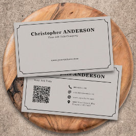 エレガント，ミニマル，ブラックとベージュ 名刺