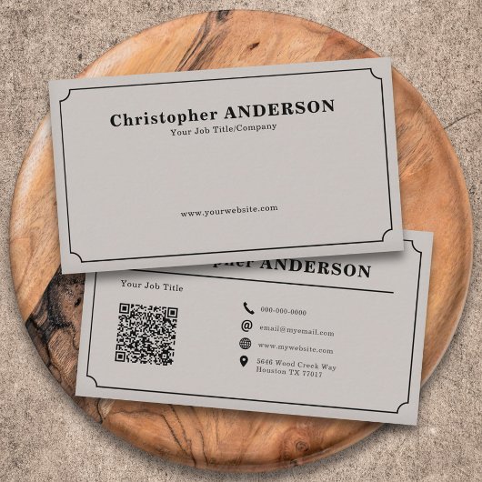 エレガント,ミニマル,ブラックとベージュ 名刺