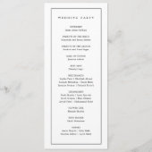 エレガント ミニマル ブラックアンドホワイトのイスラム教式ウェディング プログラム (裏面)