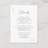 エレガント ミニマル ブラックホワイト ウェディング デイテール エンクロージャーカード (正面)