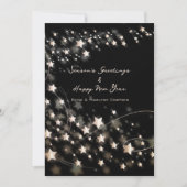 エレガント ミニマル ブラック スター シーズン & ニューイヤー シーズンカード (正面)