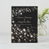 エレガント ミニマル ブラック スター シーズン & ニューイヤー シーズンカード (スタンド正面)