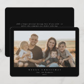 エレガント ミニマル ブラック フレーム 写真1枚 シーズンカード (正面/裏面)