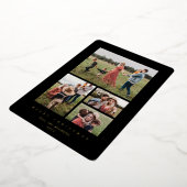 エレガント ミニマル ブラック フレーム 4 枚の写真 箔シーズンカード (回転した状態)