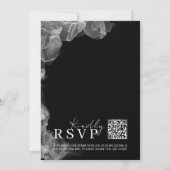 エレガント ミニマル ブラック＆ホワイト インク ウェディング 招待状 (裏面)