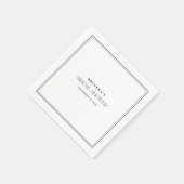 エレガント ミニマル ブラック&ホワイト ブライダルシャワー スタンダードカクテルナプキン (角)