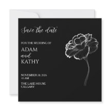 エレガント ミニマル ブラック ホワイト Save the date カード