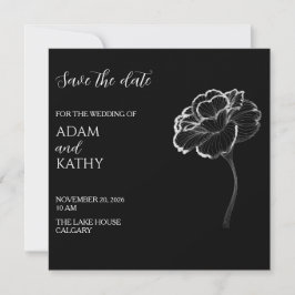 エレガント ミニマル ブラック ホワイト Save the date カード