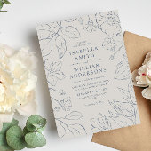 エレガント ミニマル ボタニカル ウェディング 招待状