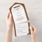 エレガント ミニマル ボーホー ウェスタン カウボーイ ウェディング オールインワン招待状