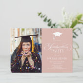 エレガント ミニマル ミニマリスト オーダーメイド フォト 卒業 招待状 (スタンド正面)