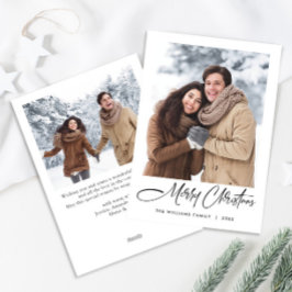 エレガント ミニマル モダンなクリスマスの2つの写真 シーズンカード