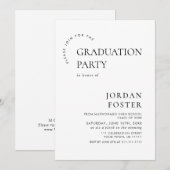 エレガント ミニマル モダンな卒業パーティー 招待状 (正面/裏面)