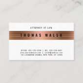 エレガント ミニマル モダン カッパー ゴールド バンド デザイン 名刺 (裏面)