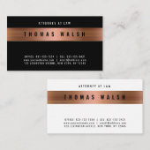 エレガント ミニマル モダン カッパー ゴールド バンド デザイン 名刺 (正面/裏面)