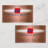 エレガント ミニマル モダン ゴールドラインの銅 名刺 (正面/裏面)