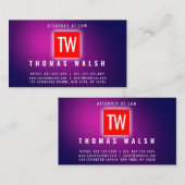 エレガント ミニマル モダン チック パープル ブルー デザイン 名刺 (正面/裏面)