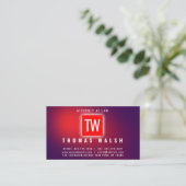 エレガント ミニマル モダン チック パープル レッド デザイン 名刺 (スタンド正面)