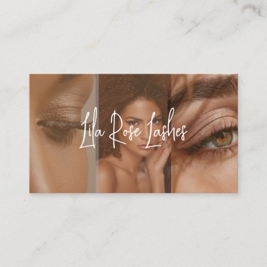 エレガント ミニマル モダン ラッシュアーティスト フォトコラージュ 名刺 (正面)