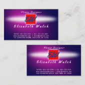 エレガント ミニマル モダン 紫と青 名刺 (正面/裏面)