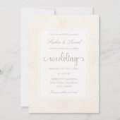 エレガント ミニマル モノトーン フラワー ウェディング 招待状 (正面)