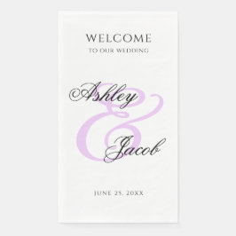 エレガント ミニマル ライトパープル カスタムネーム ウェディング