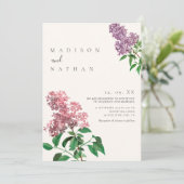 エレガント ミニマル ライラック ウェディング 招待状 (スタンド正面)