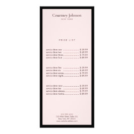 エレガント ミニマル ラグジュアリー ブティック ブラック/ピンク ラックカード